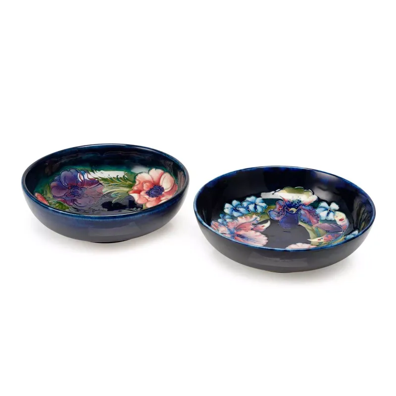 A Moorcroft 'Orchid' Bowl And An 'Anemone' Bowl both circa 1950