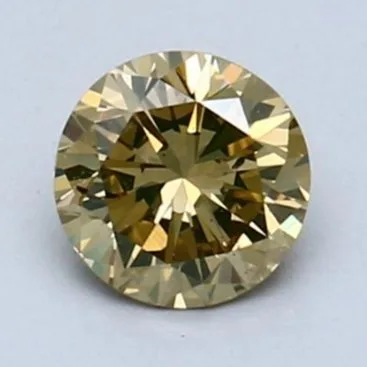 1 pcs Diamond (Natural coloured) - 0.54 ct - Round - Fancy Brown Yellow - SI2 - International Gemological Institute (IGI)