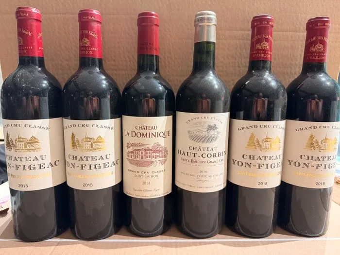 2015 x4 Château Yon-Figeac; 2014 Château La Dominique; 2010 Château Haut-Corbin - Saint-Émilion Grand Cru Classé - 6 Bottles (0.75L)