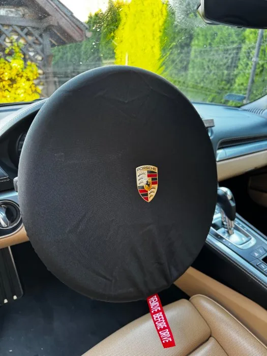 Motorsport Accessory - Porsche - Original Porsche Steering Wheel Cover – "Remove Before Drive" – Motorsport Accessory