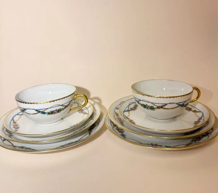 Tea service (8) - Porcelain - Porcelain Limoges