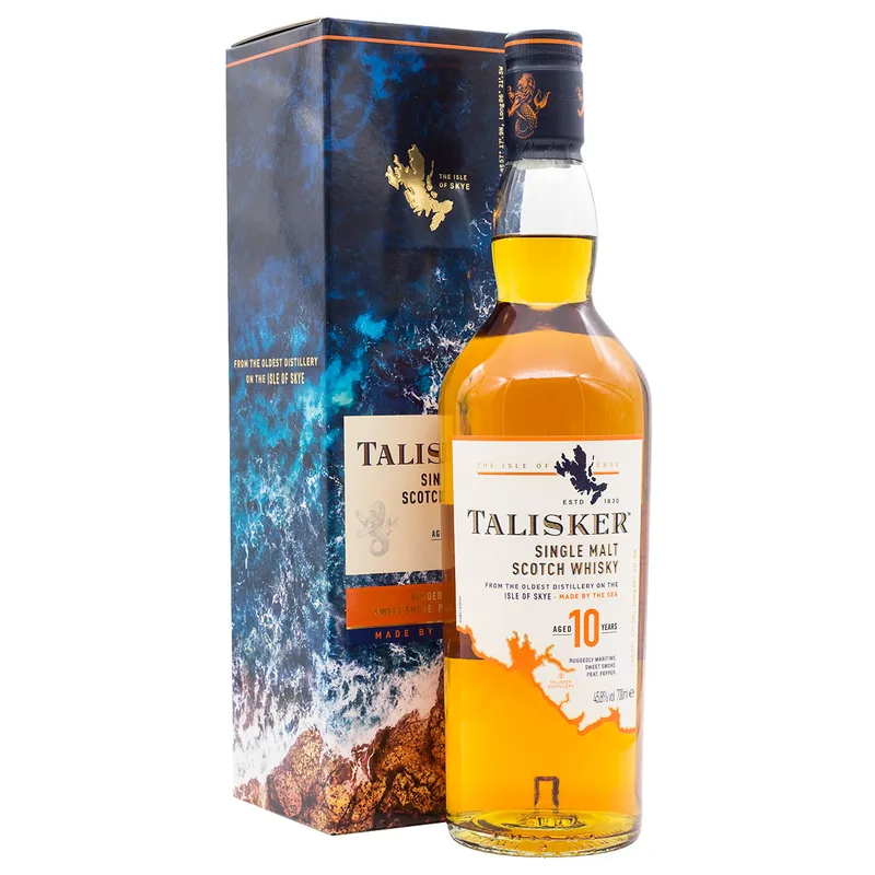 Talisker – Aged 10 Years Single Malt Scotch Whisky (70cl, 45.8%)