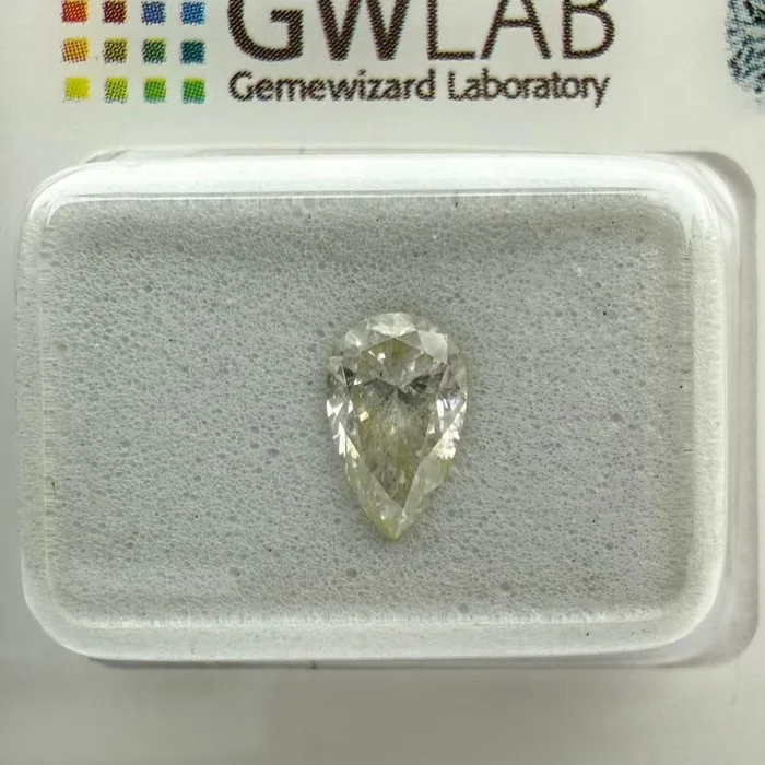 1 pcs Diamond (Natural) - 0.71 ct - Pear - H - SI2 - Gemewizard Gemological Laboratory (GWLab)
