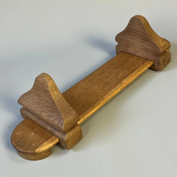 Bookends - Art Deco - Oak extendable bookshelf - bookstand with stylized supports - Arts & Crafts / - Oak