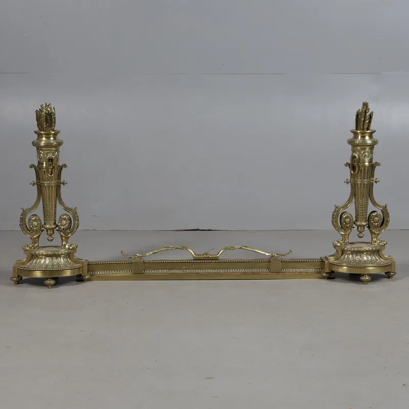 A Victorian Brass Fire Curb in the Form of a Bow, Quiver and Arrows