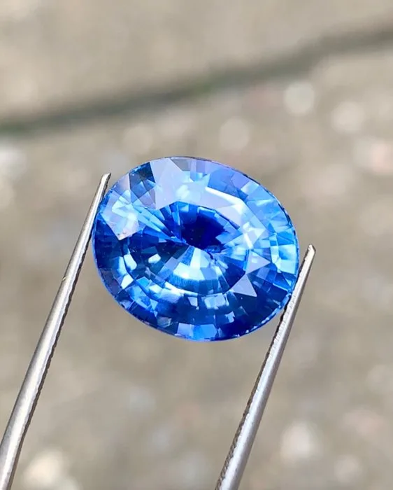 1 pcs Blue Sapphire - 11.36 ct - Gem research Swiss Lab (GRS)
