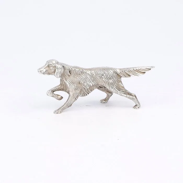 Hond. - Figurine - Ierse setter. -.835 silver