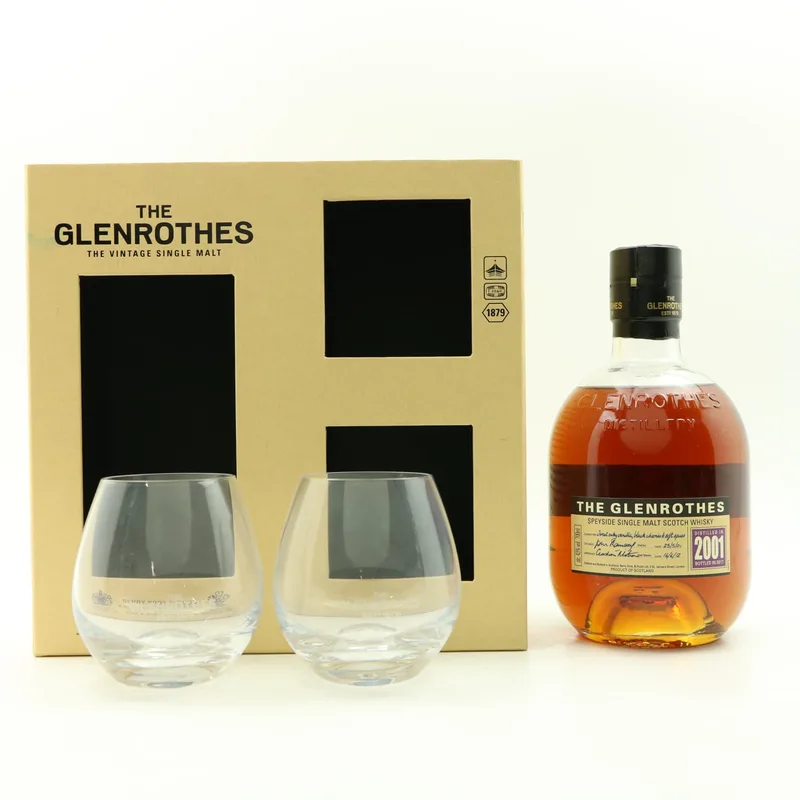 Glenrothes – 2001 Gift Set with Glasses (70cl, 43%)