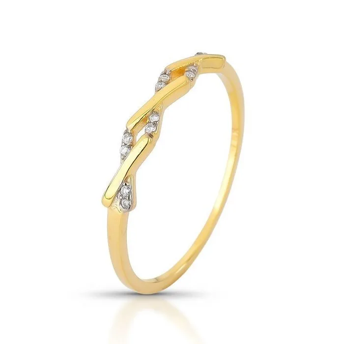 Ring - 14 kt. Yellow gold - 0.12ct. tw. Diamond (Natural) - A008
