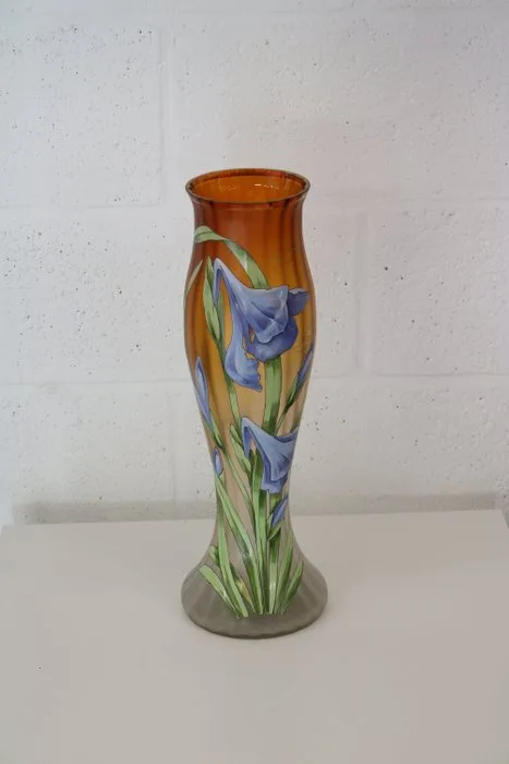 matglazen vaas - Vase - floral pattern - Glass