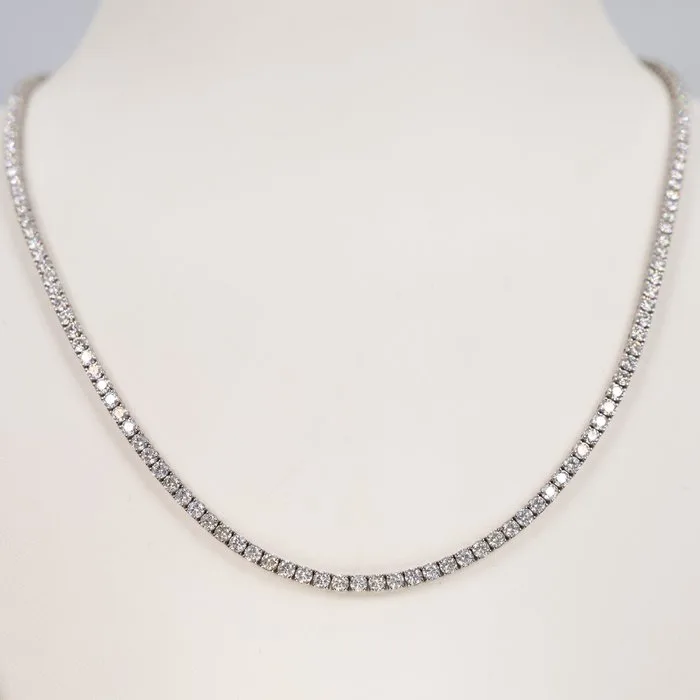Necklace - 14 kt. White gold - 8.89ct. tw. Diamond (Natural) - GWLab