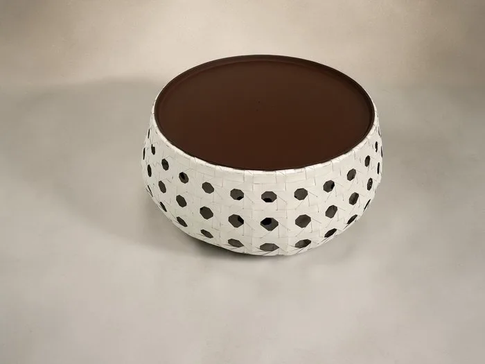 B&B Italia - Patricia Urquiola - Side table - Canasta PCN110 - "NEW" White polyethylene braid/Weave