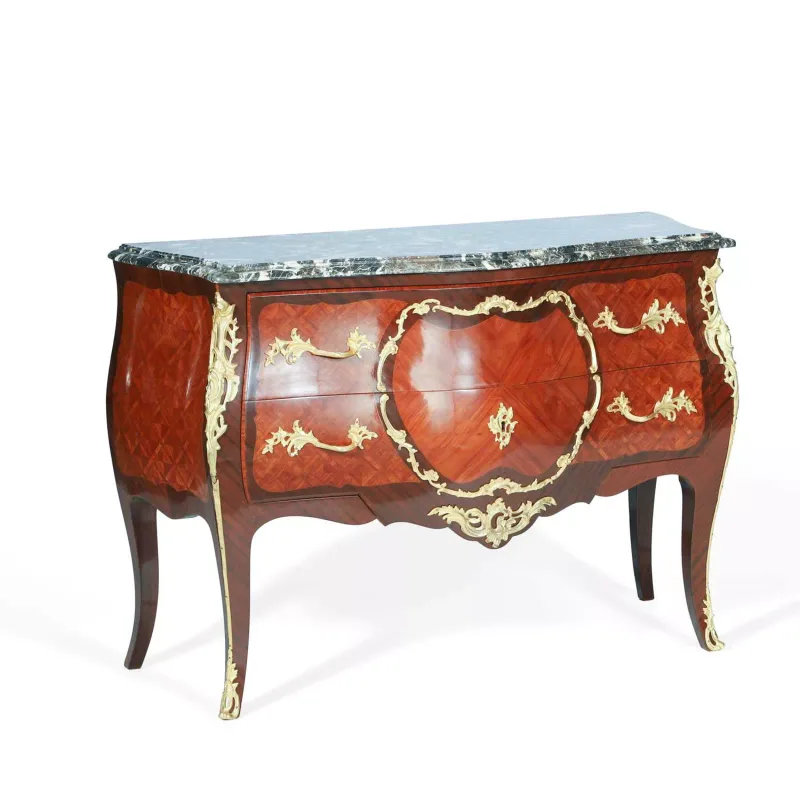 A Louis XV Style Kingwood And Parquetry Commode late 19th or early 20th Century