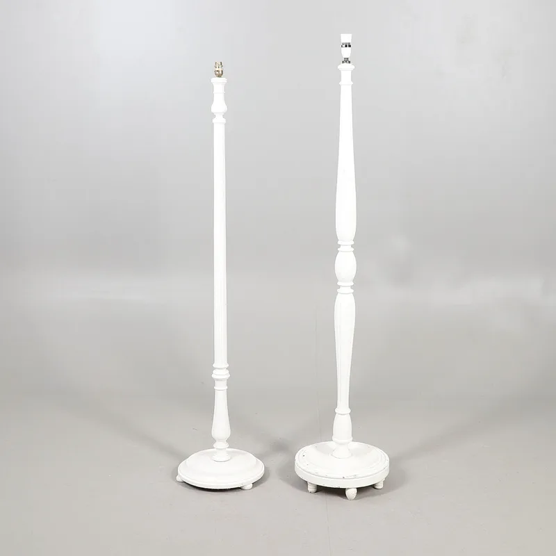 Two Regency Style Wooden Standard Lamps