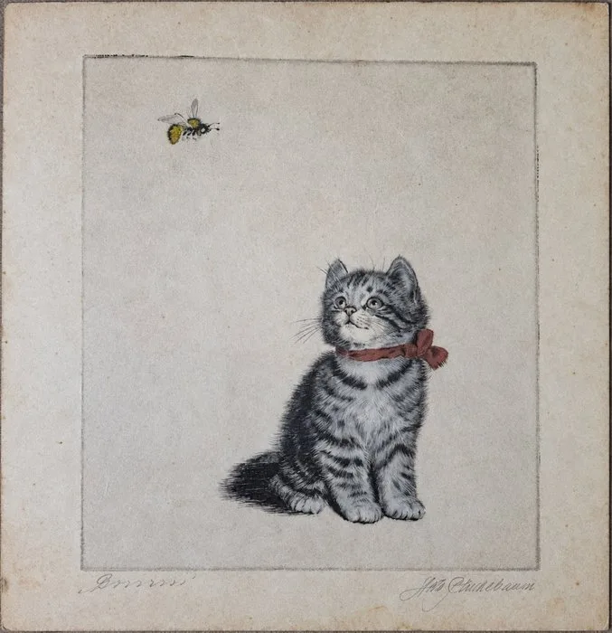 Meta Plückebaum (1876-1945) - Bsssssss (Kitten with a bumblebee)