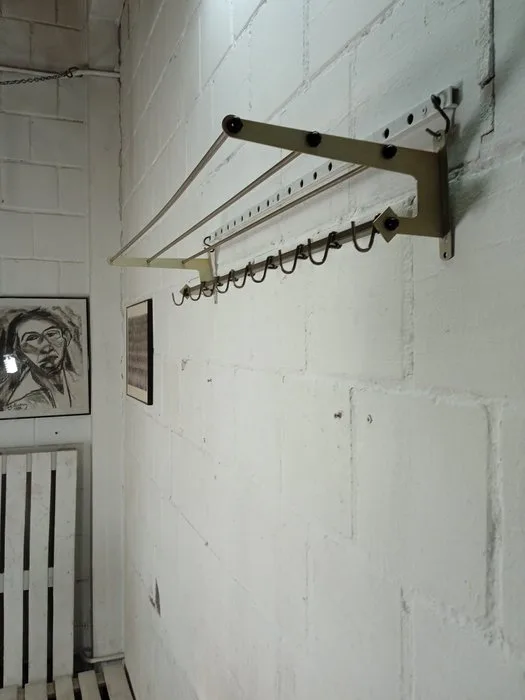 Coat rack - Mid-Century Wall-Mounted Coat Rack with Hat Shelf - Metal