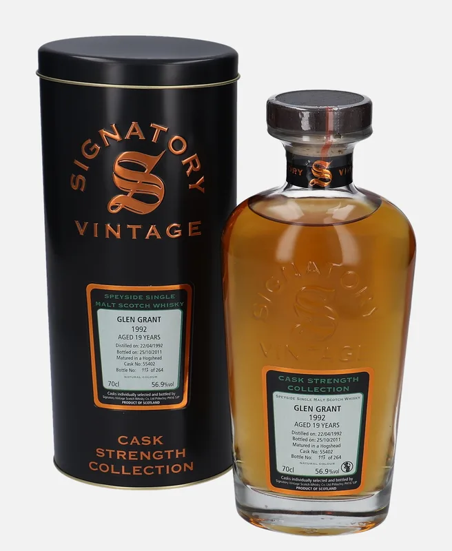Glen Grant – 1992 19 Year Old Signatory Vintage Scotch Whisky Co. Cask Strength Collection