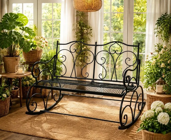 Outdoor bench - Metal - Romantic swing bench