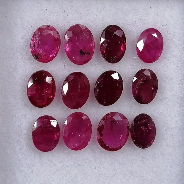 12 pcs Red Ruby - 2.44 ct - Instituto Gemólogico Español (IGE)
