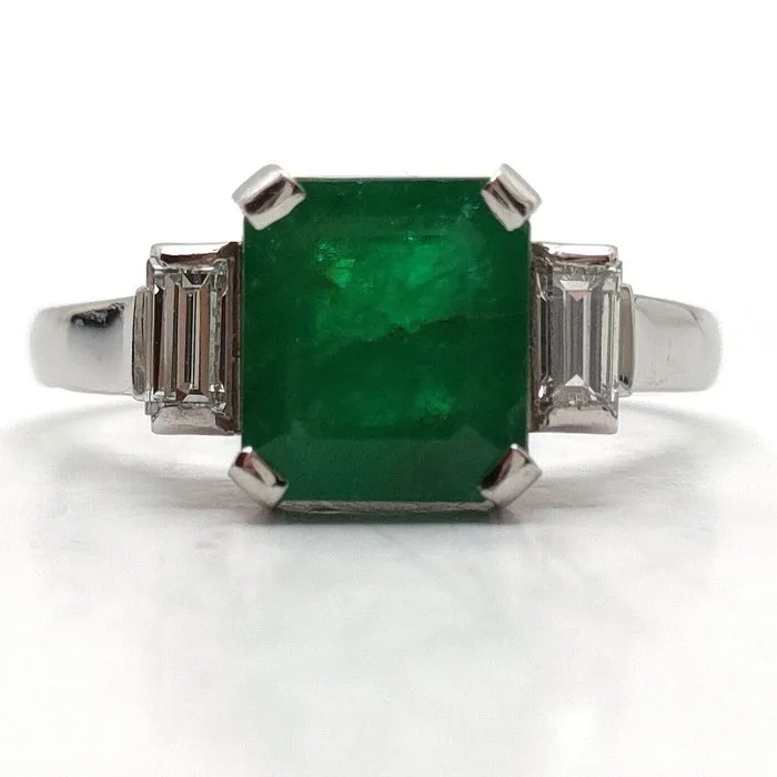Ring Platinum Emerald - Diamond