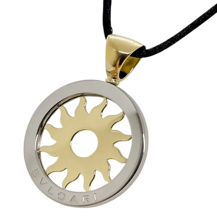 Bvlgari - Pendant - Tondo Sun Pendant - 18 kt. Yellow gold, Steel