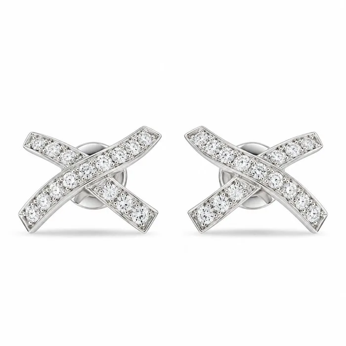 Tiffany & Co. - Earrings Tiffany & Co. Paloma Picasso Platinum Diamond Earrings, Platinum Diamond (Natural)
