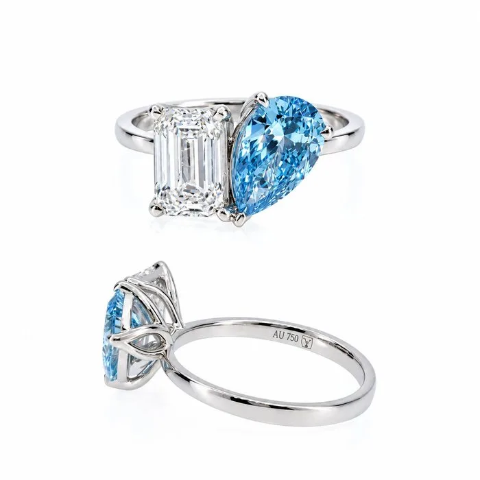 Ring - 18 kt. White gold - 3.53ct. tw. Diamond (Lab-grown) - Diamond