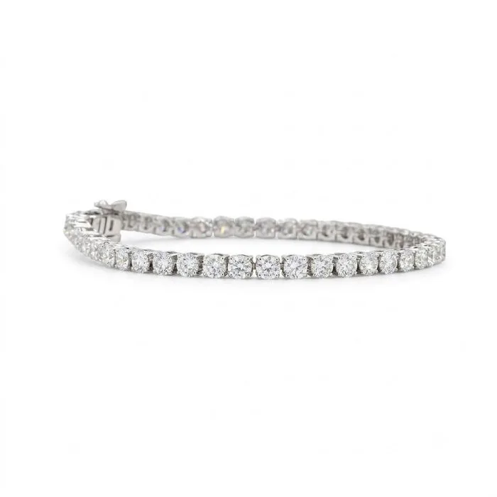 Bracelet - 14 kt. White gold - 8.56ct. tw. Diamond (Lab-grown) - Round Bracelet 8.56 cts