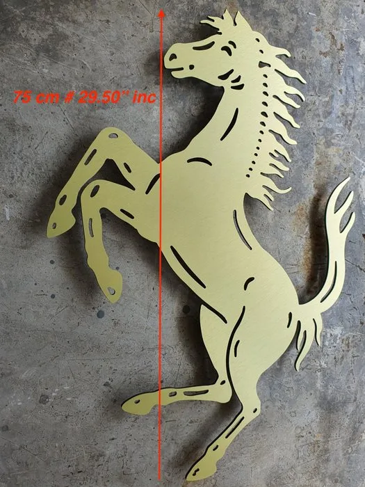 Professional wall sign logo Cavallino Rampante - Aluminium*- XXL Size - > 75 cm - Ferrari