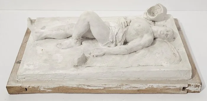 Domenico Antonio Valente (1917 - 2006) - Sculpture, Guerriero morente - 15 cm - Plaster