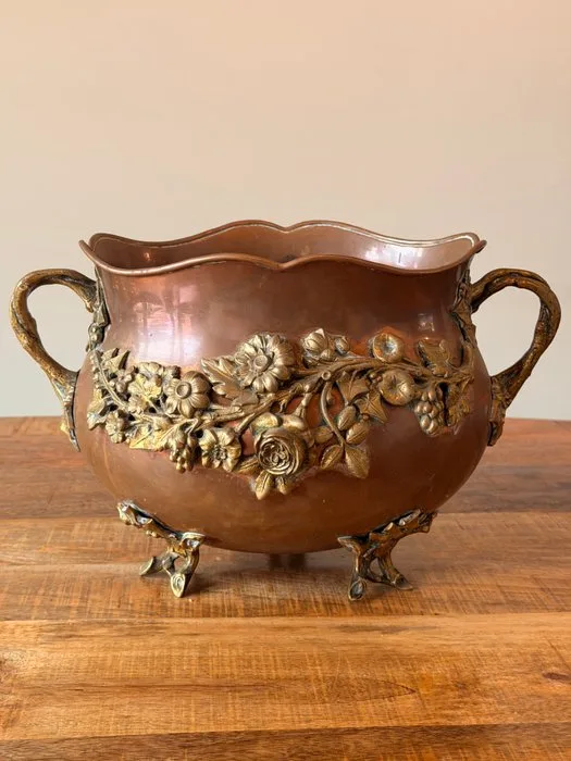 Jardinière - Copper, Brass - Art Nouveau jardinière