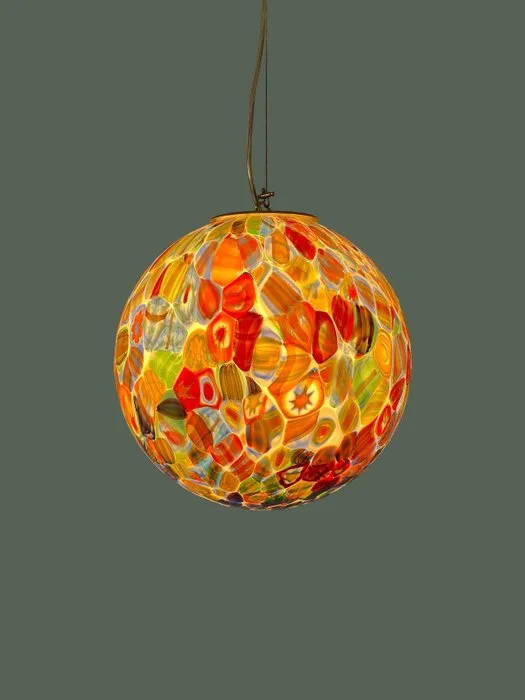 MIMU interior - Chandelier - Murrine Millefiori lamp D30 silver - Murano glass