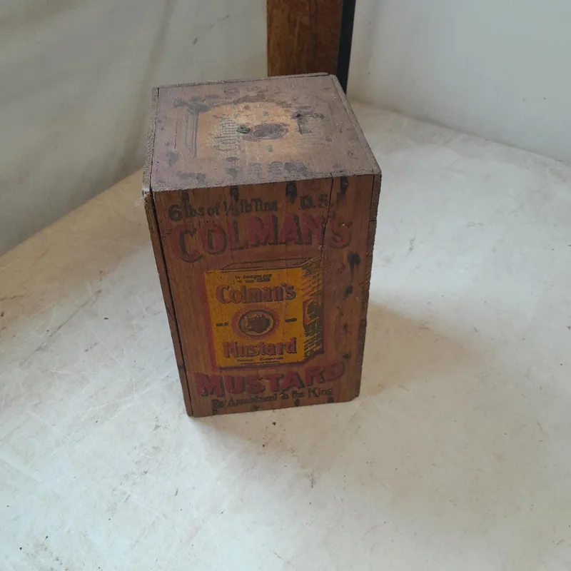 Vintage advertising Colman's Mustard wooden storage box